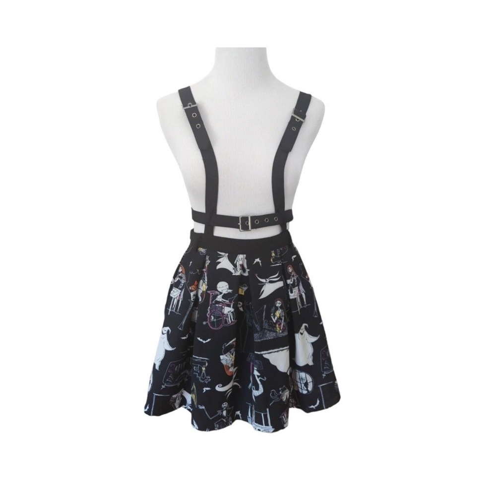 The Nightmare Before Christmas, Disney, Graphic Suspender Skirt Sz M, Halloween